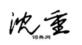 朱锡荣沈重草书个性签名怎么写