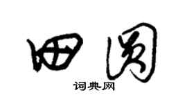 朱锡荣田圆草书个性签名怎么写