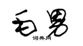 朱锡荣毛男草书个性签名怎么写