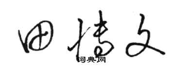 骆恒光田博文草书个性签名怎么写