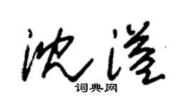 朱锡荣沈溢草书个性签名怎么写