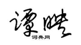 朱锡荣谭映草书个性签名怎么写