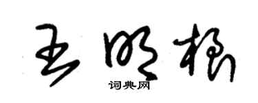 朱锡荣王明根草书个性签名怎么写