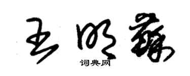 朱锡荣王明苏草书个性签名怎么写