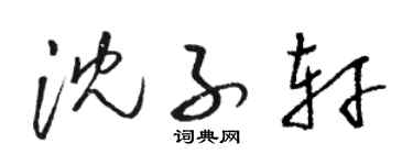 骆恒光沈子轩草书个性签名怎么写