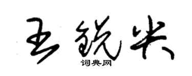 朱锡荣王锐尖草书个性签名怎么写