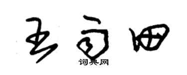 朱锡荣王雨田草书个性签名怎么写