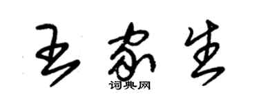 朱锡荣王家生草书个性签名怎么写