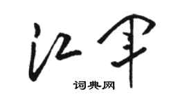 骆恒光江军草书个性签名怎么写