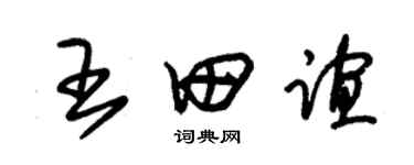 朱锡荣王田谊草书个性签名怎么写