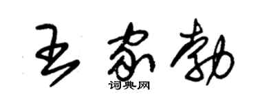 朱锡荣王家勃草书个性签名怎么写