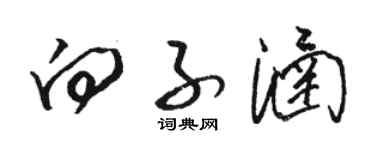 骆恒光向子涵草书个性签名怎么写