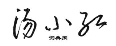 骆恒光汤小红草书个性签名怎么写