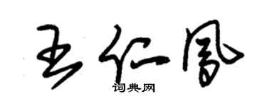 朱锡荣王仁凤草书个性签名怎么写