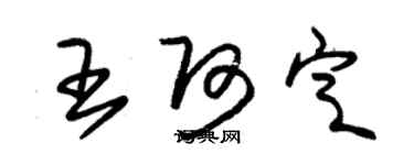 朱锡荣王阿定草书个性签名怎么写