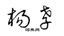 曾庆福杨孝草书个性签名怎么写