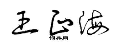 曾庆福王正海草书个性签名怎么写