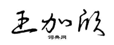 曾庆福王加欣草书个性签名怎么写