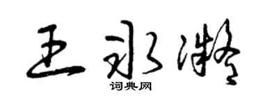 曾庆福王冰凝草书个性签名怎么写