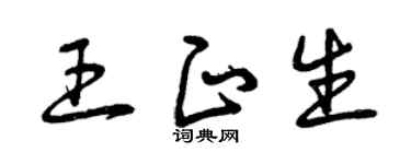 曾庆福王正生草书个性签名怎么写