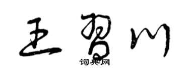 曾庆福王习川草书个性签名怎么写