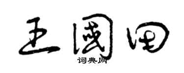 曾庆福王国田草书个性签名怎么写