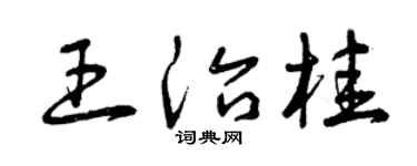 曾庆福王治桂草书个性签名怎么写