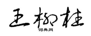 曾庆福王柳柱草书个性签名怎么写