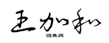 曾庆福王加和草书个性签名怎么写