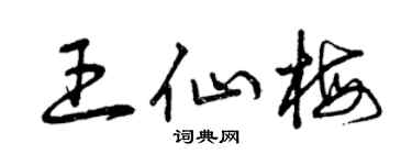 曾庆福王仙梅草书个性签名怎么写