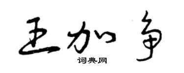 曾庆福王加争草书个性签名怎么写