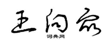 曾庆福王向众草书个性签名怎么写