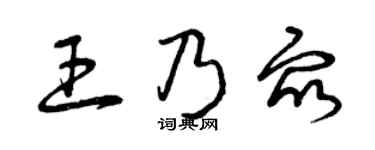 曾庆福王乃众草书个性签名怎么写