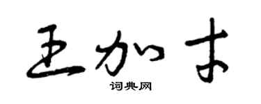 曾庆福王加才草书个性签名怎么写