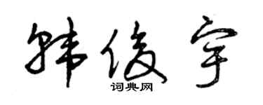 曾庆福韩俊宇草书个性签名怎么写