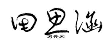 曾庆福田思涵草书个性签名怎么写