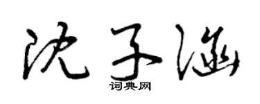 曾庆福沈子涵草书个性签名怎么写