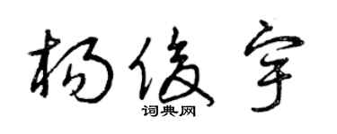 曾庆福杨俊宇草书个性签名怎么写