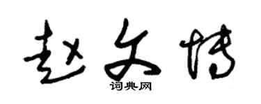 朱锡荣赵文博草书个性签名怎么写