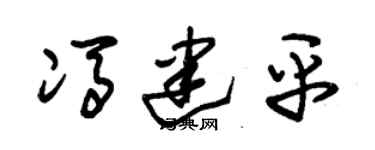 朱锡荣冯建平草书个性签名怎么写