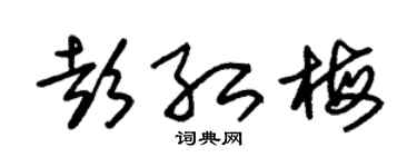 朱锡荣彭红梅草书个性签名怎么写