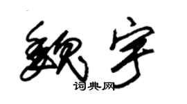 朱锡荣魏宇草书个性签名怎么写