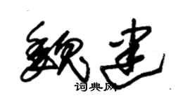 朱锡荣魏建草书个性签名怎么写