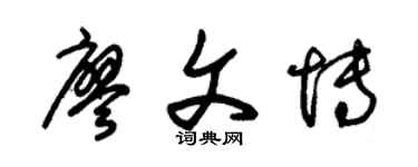 朱锡荣廖文博草书个性签名怎么写