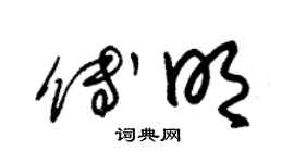 朱锡荣傅明草书个性签名怎么写