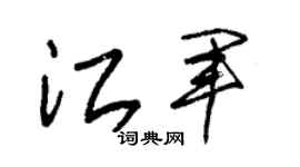 朱锡荣江军草书个性签名怎么写