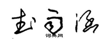 朱锡荣武雨涵草书个性签名怎么写