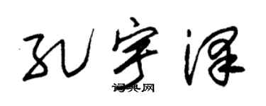 朱锡荣孔宇泽草书个性签名怎么写