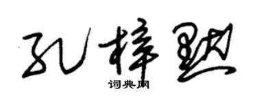 朱锡荣孔梓默草书个性签名怎么写