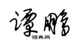 朱锡荣谭鹏草书个性签名怎么写